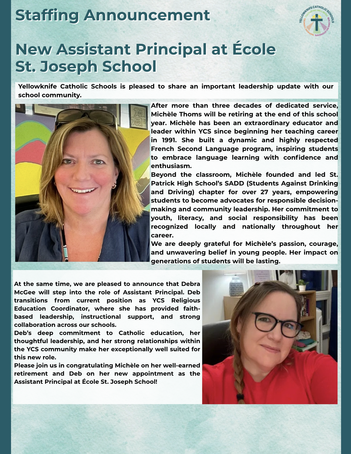 ESJS Staffing Announcement - Yellowknife Catholic Main