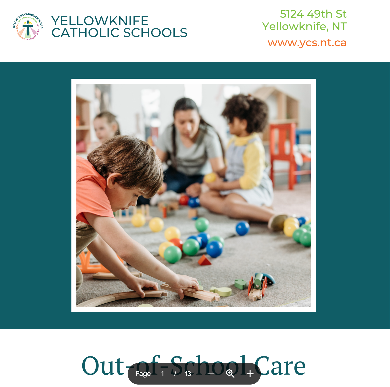 OutofSchoolCare Yellowknife Catholic Main